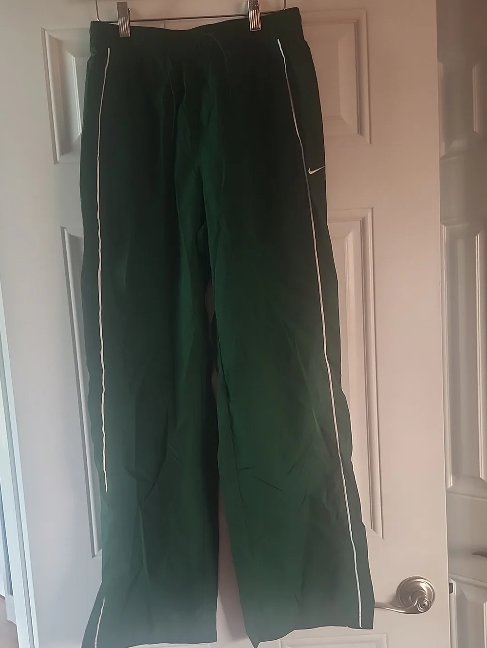 Nike Dark Green Track Pants with White Piping